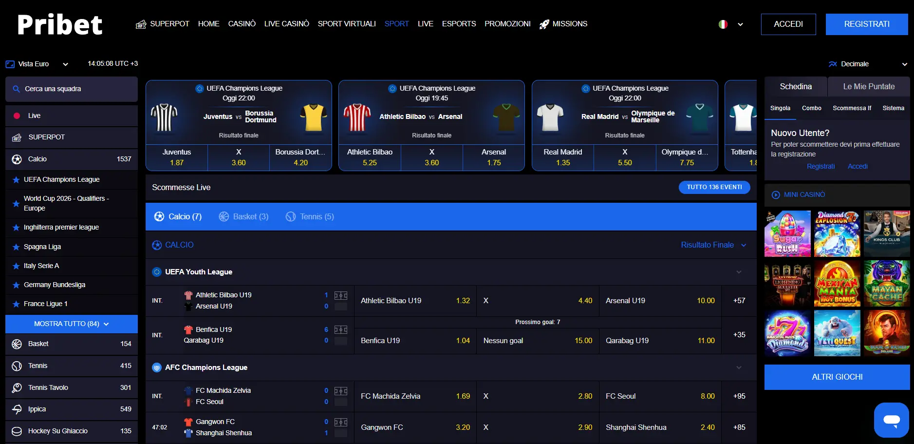 Pribet è tra i migliori siti di scommesse non aams